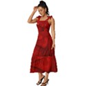 Lachs Kl Rotweissschwarz Kl Tie-Strap Tiered Midi Chiffon Dress View2
