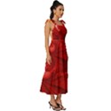 Lachs Kl Rotweissschwarz Kl Tie-Strap Tiered Midi Chiffon Dress View3
