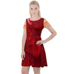 Lachs Kl Rotweissschwarz Kl Cap Sleeve Velour Dress  by 2607694c