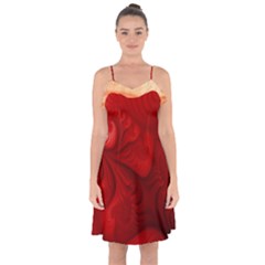Lachs Kl Rotweissschwarz Kl Ruffle Detail Chiffon Dress by 2607694c