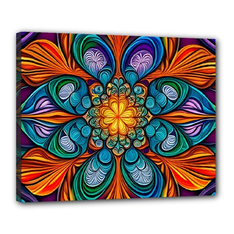 Schwarz Bunt Canvas 20  X 16  (stretched) by 2607694c