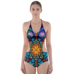 Schwarz Bunt Cut-out One Piece Swimsuit by 2607694c