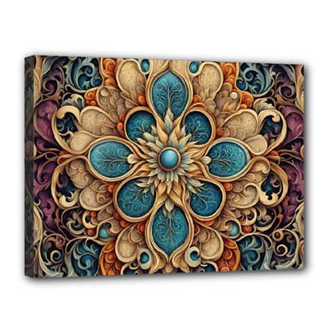 Dunkelbraun Pattern 1 Canvas 16  X 12  (stretched) by 2607694c