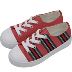 Rosa Grau Streifen Kids  Low Top Canvas Sneakers by 2607694c