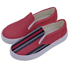Rosa Grau Streifen Kids  Canvas Slip Ons by 2607694c