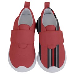 Rosa Grau Streifen Kids  Velcro No Lace Shoes by 2607694c