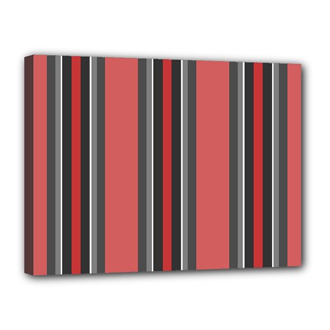 Rosa Grau Streifen Canvas 16  X 12  (stretched) by 2607694c
