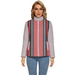 Rosa Grau Streifen Women s Puffer Bubble Jacket Coat by 2607694c