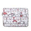 Cute Cat Chef Cooking Seamless Pattern Cartoon 13  Vertical Laptop Sleeve Case With Pocket View1