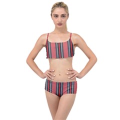 Altrosa Rosa Grau Streifen Layered Top Bikini Set by 2607694c