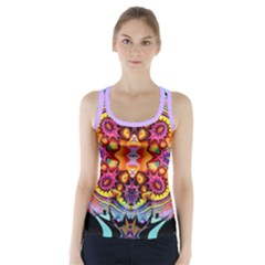 Pink Florales Muster Racer Back Sports Top by 2607694c