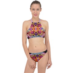 Pink Florales Muster Halter Bikini Set by 2607694c
