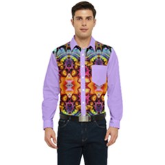 Pink Florales Muster Men s Long Sleeve Pocket Shirt  by 2607694c