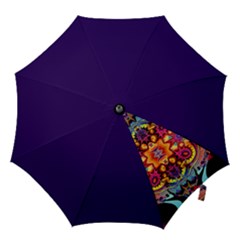 Lila Floral Blume Hook Handle Umbrellas (large) by 2607694c