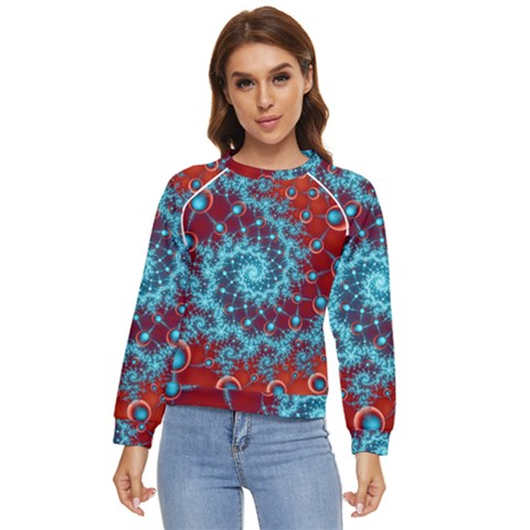Fractal Pattern Background Women s Long Sleeve Raglan T-shirt by Ket1n9