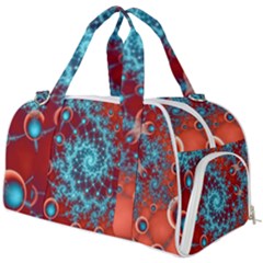 Fractal Pattern Background Burner Gym Duffle Bag by Ket1n9