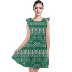 Christmas Knit Digital Tie Up Tunic Dress by Mariart