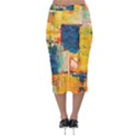 Wall Art Velvet Midi Pencil Skirt View2