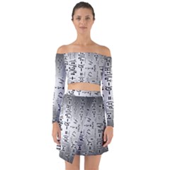 Science Formulas Off Shoulder Top With Skirt Set by Ket1n9