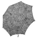 Black And White Hand Drawn Doodles Abstract Pattern Bk Hook Handle Umbrellas (Small) View2