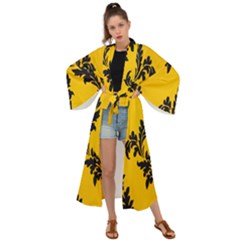 Zebra Zebra Pattern Zebra Fur Zebra Print Strip Maxi Kimono by Azkajaya
