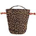 Tiger Skin Art Pattern Drawstring Bucket Bag View1