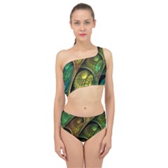 Psytrance Abstract Colored Pattern Feather Spliced Up Two Piece Swimsuit by Ket1n9