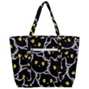 Cat Pattern Pet Drawing Eyes Zip Up Canvas Bag View3