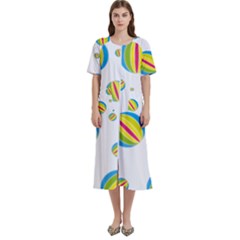 Balloon Ball District Colorful Women s Cotton Short Sleeve Nightgown by Ket1n9