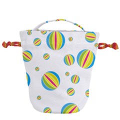 Balloon Ball District Colorful Drawstring Bucket Bag by Ket1n9