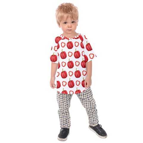 Capsicum Pattern 14 Kids  Raglan T-shirt by CocoBellKidsTV24