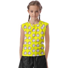 Garlic Pattern 5 Kids  Raglan Cap Sleeve T-shirt by CocoBellKidsTV24