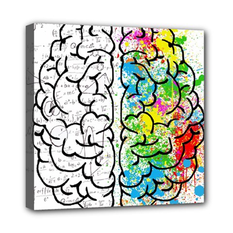 Brain Mind Psychology Idea Drawing Mini Canvas 8  X 8  (stretched) by Loisa77