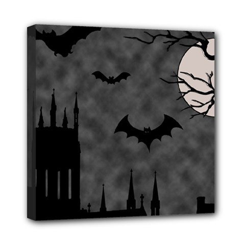 Halloween Background Halloween Scene Mini Canvas 8  X 8  (stretched) by Ket1n9