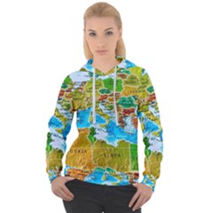 World Map Women s Overhead Hoodie by Ket1n9