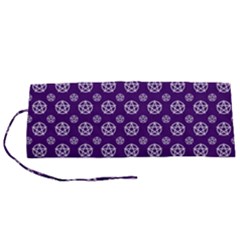 White Pentacle And Purple Pattern Roll Up Canvas Pencil Holder (s) by cheekywitch