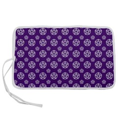 White Pentacle And Purple Pattern Pen Storage Case (l) by cheekywitch