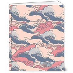 Waves Ocean Sea Water Pattern Rough Seas Digital Art Nature Nautical 8  X 10  Softcover Notebook by Bedest
