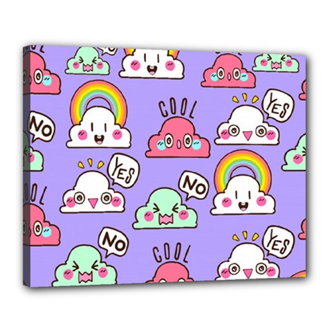 Cloud Seamless Pattern Canvas 20  X 16  (stretched) by Apen
