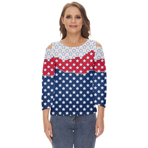 Illustrations Stars Cut Out Wide Sleeve Top by anzea