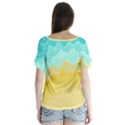 Abstract Background Beach Coast V-Neck Flutter Sleeve Top View2