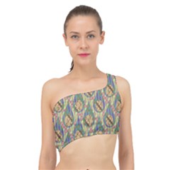 Tribal Background Boho Batik Spliced Up Bikini Top  by anzea