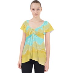 Abstract Background Beach Coast Lace Front Dolly Top by anzea