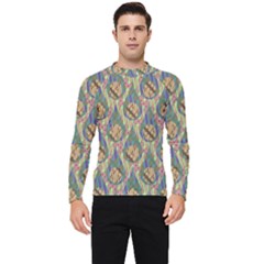 Tribal Background Boho Batik Men s Long Sleeve Rash Guard by anzea