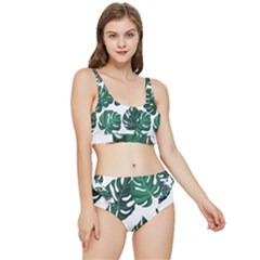 Illustrations Monstera Leafes Frilly Bikini Set by anzea