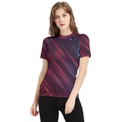 Illustrations Space Purple Women s Short Sleeve Rash Guard by anzea