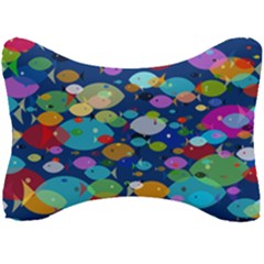 Illustrations Sea Fish Swimming Colors Seat Head Rest Cushion by anzea