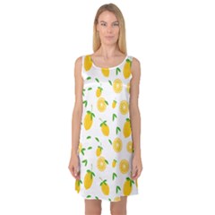 Illustrations Lemon Citrus Fruit Yellow Sleeveless Satin Nightdress by anzea