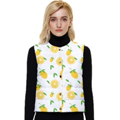 Illustrations Lemon Citrus Fruit Yellow Women s Button Up Puffer Vest by anzea