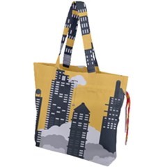Minimal Skyscrapers Drawstring Tote Bag by anzea